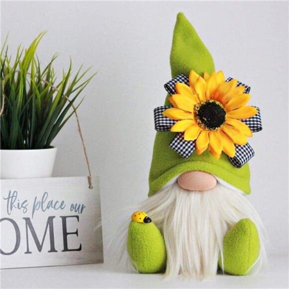 Sunflower Garden Gnome, Bumble Bee Gnomes Plush Decor,World Bee Day Fall Holiday - Picture 5 of 7